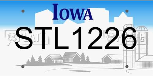 STL1226 Iowa License Plate