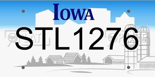STL1276 Iowa License Plate