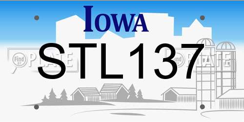 STL137 Iowa License Plate