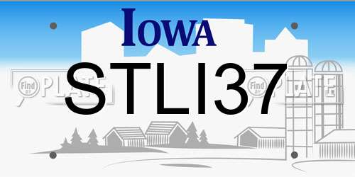STLI37 Iowa License Plate
