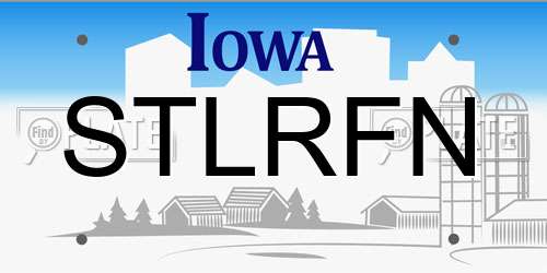 STLRFN Iowa License Plate