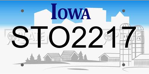 STO2217 Iowa License Plate