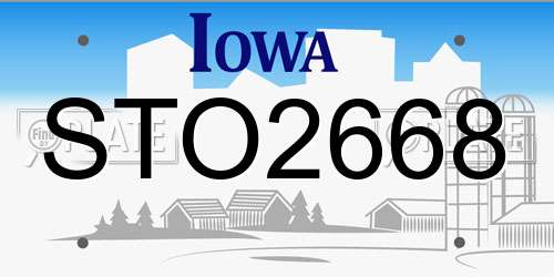 STO2668 Iowa License Plate