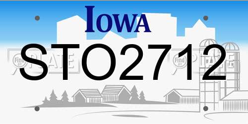 STO2712 Iowa License Plate