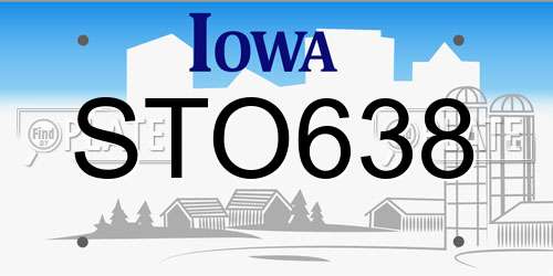 STO638 Iowa License Plate