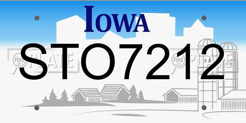 STO7212 Iowa License Plate