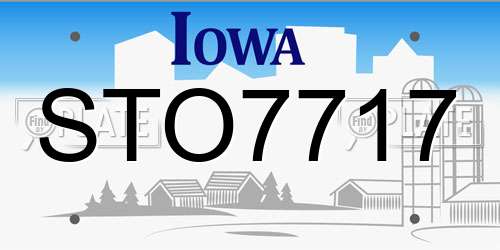 STO7717 Iowa License Plate
