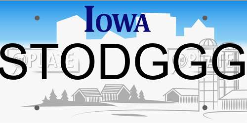 STODGGG Iowa License Plate