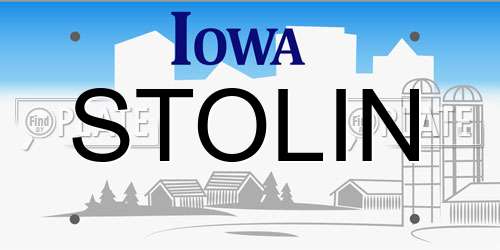 STOLIN Iowa License Plate