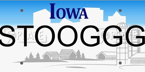 STOOGGG Iowa License Plate