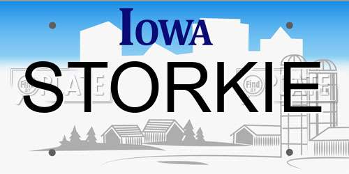 STORKIE Iowa License Plate