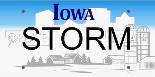 STORM Iowa License Plate