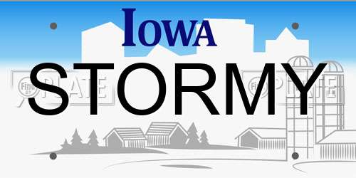 STORMY Iowa License Plate