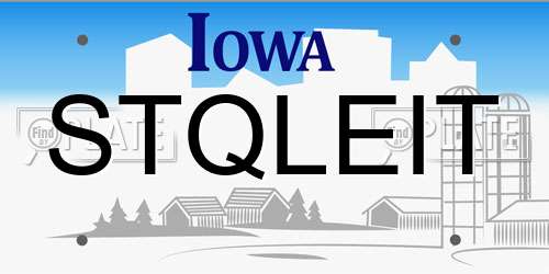 STQLEIT Iowa License Plate