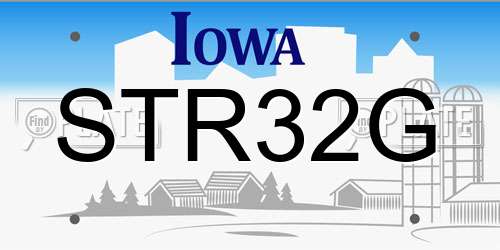 STR32G Iowa License Plate