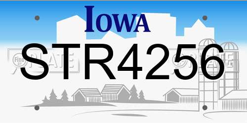 STR4256 Iowa License Plate