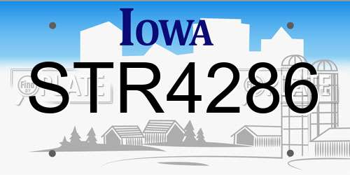 STR4286 Iowa License Plate