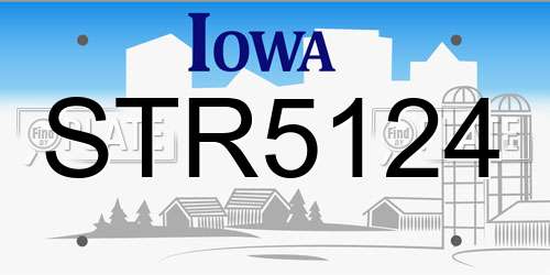 STR5124 Iowa License Plate