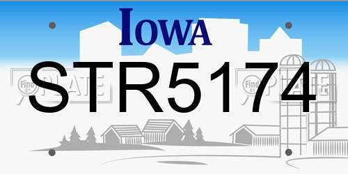 STR5174 Iowa License Plate