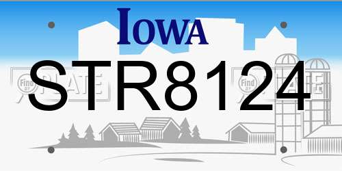 STR8124 Iowa License Plate