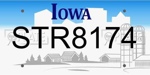 STR8174 Iowa License Plate