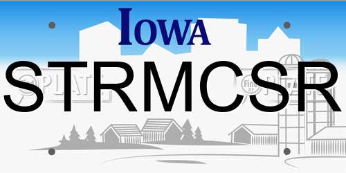 STRMCSR Iowa License Plate