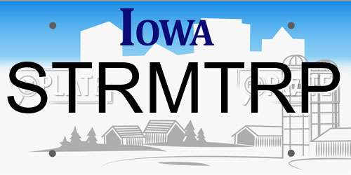 STRMTRP Iowa License Plate