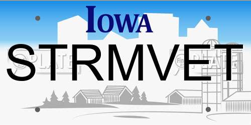 STRMVET Iowa License Plate