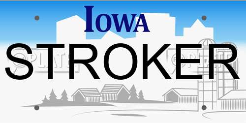 STROKER Iowa License Plate
