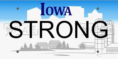 STRONG Iowa License Plate