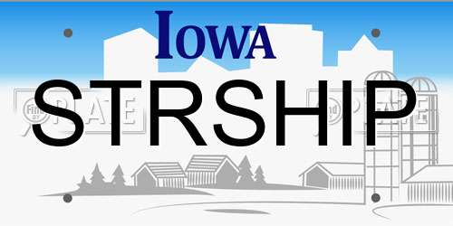 STRSHIP Iowa License Plate