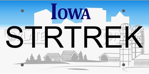 STRTREK Iowa License Plate