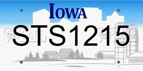 STS1215 Iowa License Plate