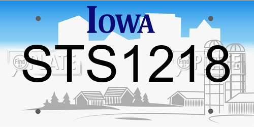 STS1218 Iowa License Plate