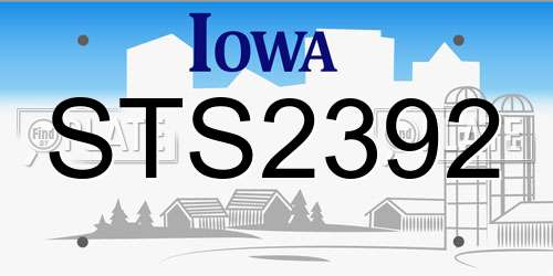 STS2392 Iowa License Plate