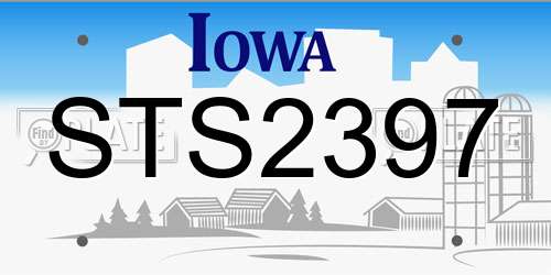 STS2397 Iowa License Plate