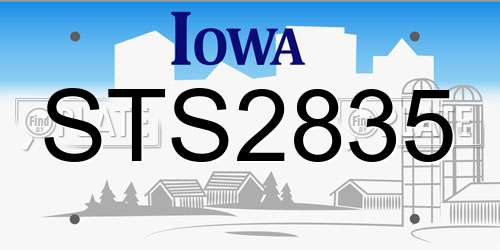 STS2835 Iowa License Plate