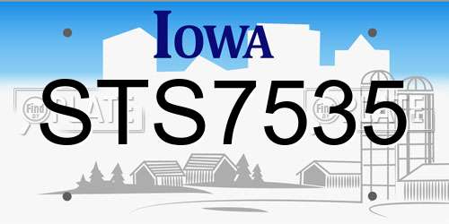STS7535 Iowa License Plate