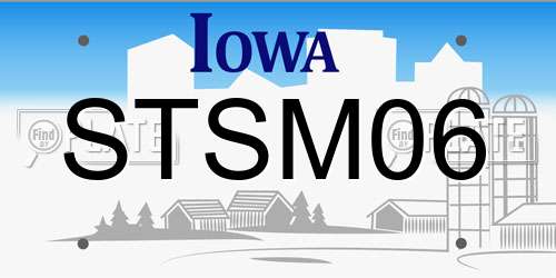 STSM06 Iowa License Plate