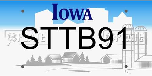 STTB91 Iowa License Plate