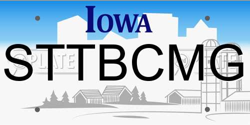 STTBCMG Iowa License Plate