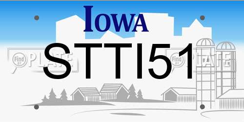 STTI51 Iowa License Plate