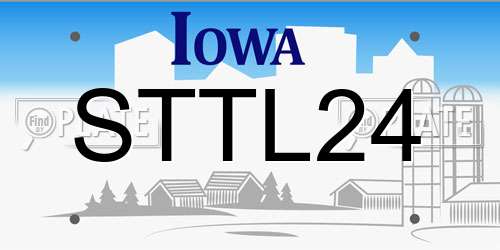 STTL24 Iowa License Plate
