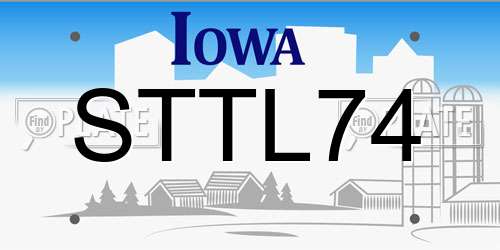 STTL74 Iowa License Plate