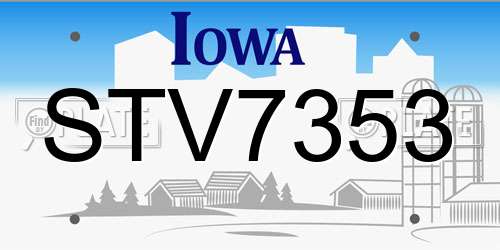 STV7353 Iowa License Plate