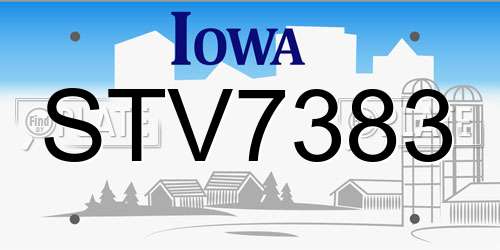 STV7383 Iowa License Plate