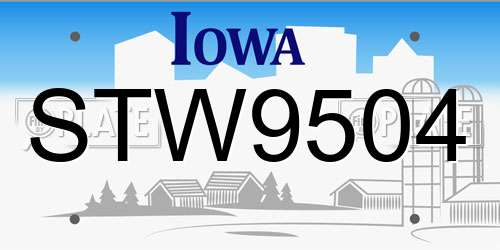 STW9504 Iowa License Plate