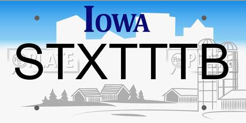 STXTTTB Iowa License Plate