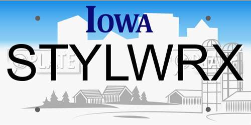 STYLWRX Iowa License Plate