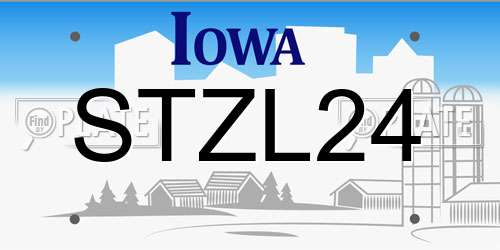 STZL24 Iowa License Plate